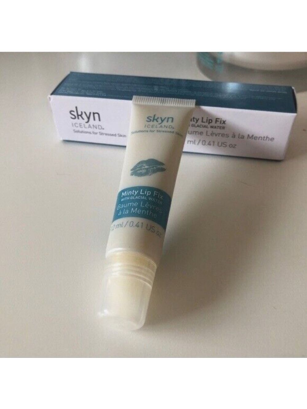 NIB Skyn Iceland Minty Lip Fix w/ Glacial Water Full Size 12 mL 💋